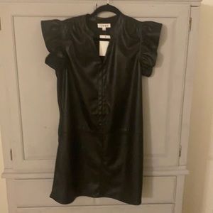 Black leather dress